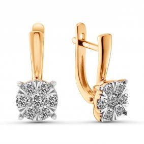 Золотые серьги ERA Jewellery 02-03352-01-001-07-01 с бриллиантом 02-03352-01-001-07-01 фото