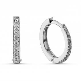 Серьги из белого золота ERA Jewellery 02-03387-03-001-01-03 с бриллиантом 02-03387-03-001-01-03 фото