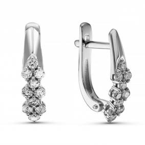 Серьги из белого золота ERA Jewellery 02-03405-03-001-07-03 с бриллиантом 02-03405-03-001-07-03 фото