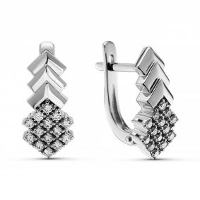 Серьги из белого золота ERA Jewellery 02-03406-03-001-07-03 с бриллиантом 02-03406-03-001-07-03 фото