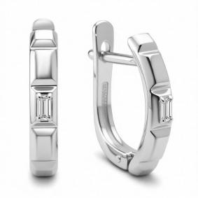 Серьги из белого золота ERA Jewellery 02-03437-03-001-01-03 с бриллиантом 02-03437-03-001-01-03 фото