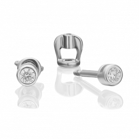 Серьги из белого золота Platina 02-0625-00-101-1120-30 с бриллиантом 02-0625-00-101-1120-30 фото
