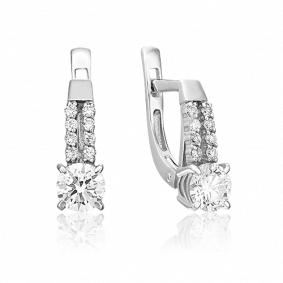 Серьги из белого золота Platina 02-0631-00-101-1120-30 с бриллиантом 02-0631-00-101-1120-30 фото