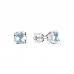 Серебряные серьги АЛЬКОР 02-0642/00ТБ-00 с топазом 02-0642/00ТБ-00 фото