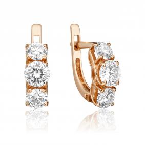 Золотые серьги Platina 02-0661-00-501-1110-38 с фианитом 02-0661-00-501-1110-38 фото