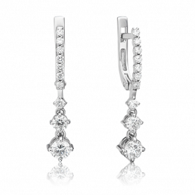 Серьги из белого золота Platina 02-0684-00-101-1120-30 с бриллиантом 02-0684-00-101-1120-30 фото