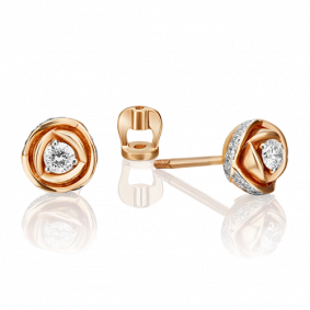 Золотые серьги Platina 02-0731-00-101-1110-30 с бриллиантом 02-0731-00-101-1110-30 фото