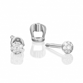 Серьги из белого золота Platina 02-0819-00-101-1120-30 с бриллиантом 02-0819-00-101-1120-30 фото