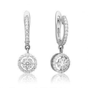 Серьги из белого золота Platina 02-0829-00-101-1120-30 с бриллиантом 02-0829-00-101-1120-30 фото