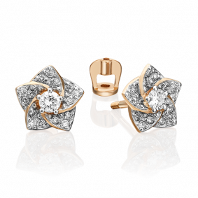 Золотые серьги Platina 02-0869-00-101-1110-30 с бриллиантом 02-0869-00-101-1110-30 фото