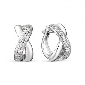 Серебряные серьги АЛЬКОР 02-0892/00КЦ-00 с фианитом 02-0892/00КЦ-00 фото