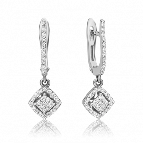 Серьги из белого золота Platina 02-0917-00-101-1120-30 с бриллиантом 02-0917-00-101-1120-30 фото