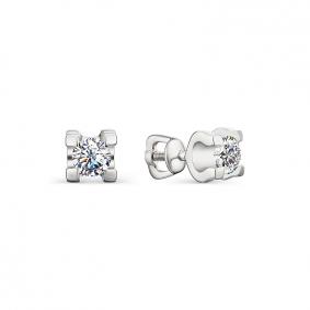 Серебряные серьги АЛЬКОР 02-1253/00КЦ-00 с фианитом 02-1253/00КЦ-00 фото