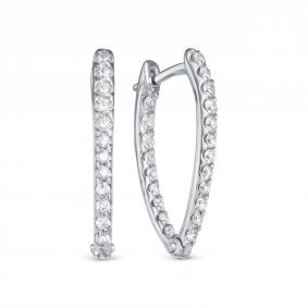 Серебряные серьги АЛЬКОР 02-1576/00КЦ-00 с фианитом 02-1576/00КЦ-00 фото