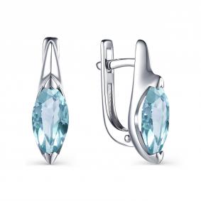 Серебряные серьги АЛЬКОР 02-1599/00ТБ-00 с топазом 02-1599/00ТБ-00 фото