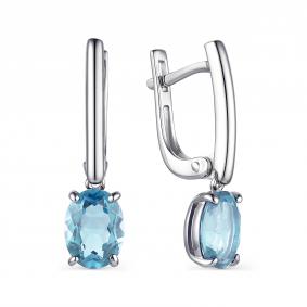 Серебряные серьги АЛЬКОР 02-1645/00ТБ-00 с топазом 02-1645/00ТБ-00 фото