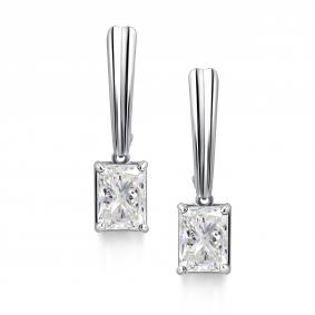 Серьги из золочёного серебра АЛЬКОР 02-1680/00ГХ-00 с горным хрусталём 02-1680/00ГХ-00 фото