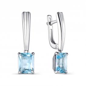 Серебряные серьги АЛЬКОР 02-1680/00ТБ-00 с топазом 02-1680/00ТБ-00 фото