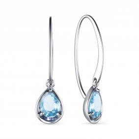 Серебряные серьги АЛЬКОР 02-1697/00ТБ-00 с топазом 02-1697/00ТБ-00 фото