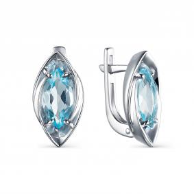 Серебряные серьги АЛЬКОР 02-1710/00ТБ-00 с топазом 02-1710/00ТБ-00 фото