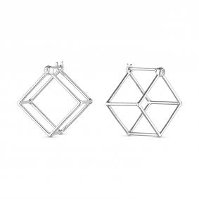 Серебряные серьги АЛЬКОР 02-1904/00КЦ-00 с фианитом 02-1904/00КЦ-00 фото