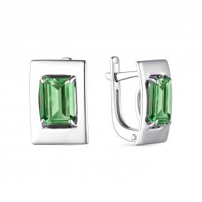 Серебряные серьги АЛЬКОР 02-1986/000П-00 с празиолитом 02-1986/000П-00 фото