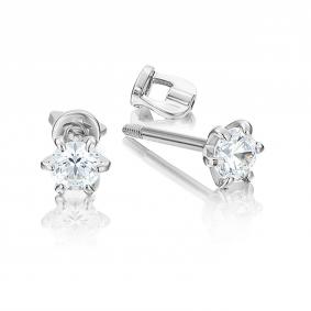 Серьги из белого золота Platina 02-2073-00-401-1120-03 с фианитом 02-2073-00-401-1120-03 фото