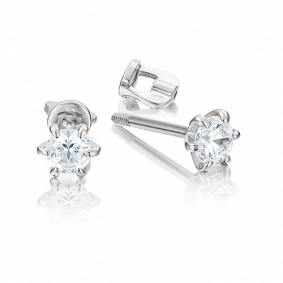 Серьги из белого золота Platina 02-2073-00-401-1120 с фианитом 02-2073-00-401-1120 фото