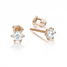 Золотые серьги Platina 02-2082-00-401-1110-03 с фианитом 02-2082-00-401-1110-03 фото