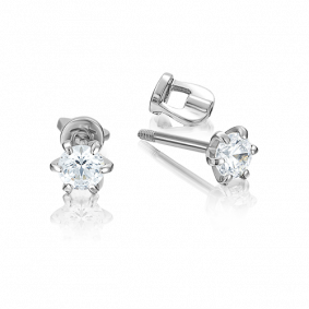 Серьги из белого золота Platina 02-2083-00-401-1120-03 с фианитом 02-2083-00-401-1120-03 фото