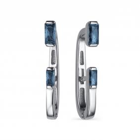 Серебряные серьги АЛЬКОР 02-2153/ЮСТЛ-00 с ювелирным кристаллом 02-2153/ЮСТЛ-00 фото