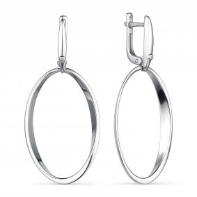 Серебряные серьги АЛЬКОР 02-2236/000Б-00 с бриллиантом 02-2236/000Б-00 фото