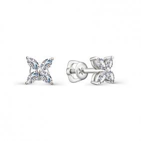 Серебряные серьги АЛЬКОР 02-2551/00КЦ-00 с фианитом 02-2551/00КЦ-00 фото