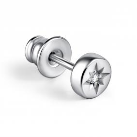 Одиночная серьга из серебра АЛЬКОР с фианитом 02-2620/00КЦ-00 02-2620/00КЦ-00 фото