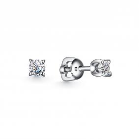 Серебряные серьги АЛЬКОР 02-2698/000М-00 с муассанитом 02-2698/000М-00 фото