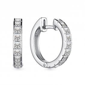 Серебряные серьги АЛЬКОР 02-2783/00КЦ-00 с фианитом 02-2783/00КЦ-00 фото