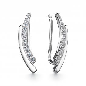 Серебряные серьги АЛЬКОР 02-2943/00КЦ-00 с фианитом 02-2943/00КЦ-00 фото