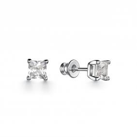 Серебряные серьги АЛЬКОР 02-2958/00КЦ-00 с фианитом 02-2958/00КЦ-00 фото