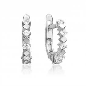 Серьги из белого золота Platina 02-2976-00-401-1120-03 с фианитом 02-2976-00-401-1120-03 фото