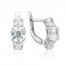 Серьги из белого золота Platina 02-3093-00-501-1120-38 с фианитом 02-3093-00-501-1120-38 фото