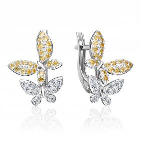 Серебряные серьги Platina 02-3176-00-404-0200 с фианитом 02-3176-00-404-0200 фото