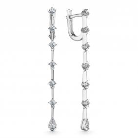 Серебряные серьги АЛЬКОР 02-3290/00КЦ-00 с фианитом 02-3290/00КЦ-00 фото
