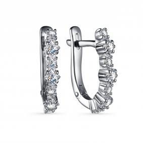 Серебряные серьги АЛЬКОР 02-3333/00КЦ-00 с фианитом 02-3333/00КЦ-00 фото