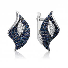 Серьги из белого золота Platina 02-3356-01-404-1120-24 с фианитом 02-3356-01-404-1120-24 фото