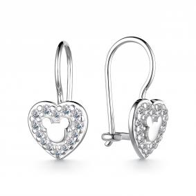 Серебряные серьги АЛЬКОР 02-3367/00КЦ-00 с фианитом 02-3367/00КЦ-00 фото