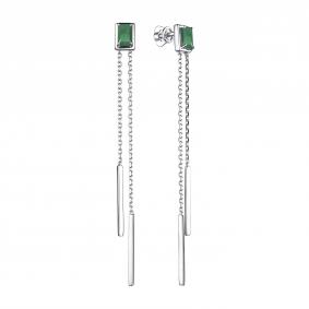 Серебряные серьги АЛЬКОР 02-3375/00АГ-00 с агатом 02-3375/00АГ-00 фото