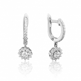 Серьги из белого золота Platina 02-3408-00-501-1120-38 с фианитом 02-3408-00-501-1120-38 фото