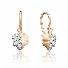 Золотые серьги Platina 02-3493-00-401-1110-03 с фианитом 02-3493-00-401-1110-03 фото