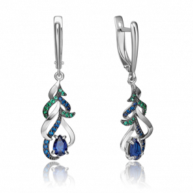 Серьги из белого золота Platina 02-3500-00-404-1120-24 с фианитом 02-3500-00-404-1120-24 фото