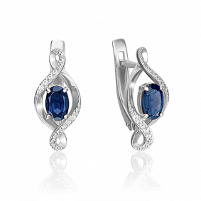 Серьги из белого золота Platina 02-3504-00-504-1120-38 с фианитом 02-3504-00-504-1120-38 фото